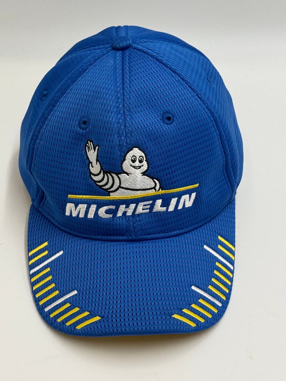 Michelin Bibendum Trucker Hat Blue Yellow Mesh Snapback Logo Cap